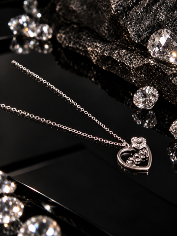 925 Sterling Silver Mom Necklace with Pendant