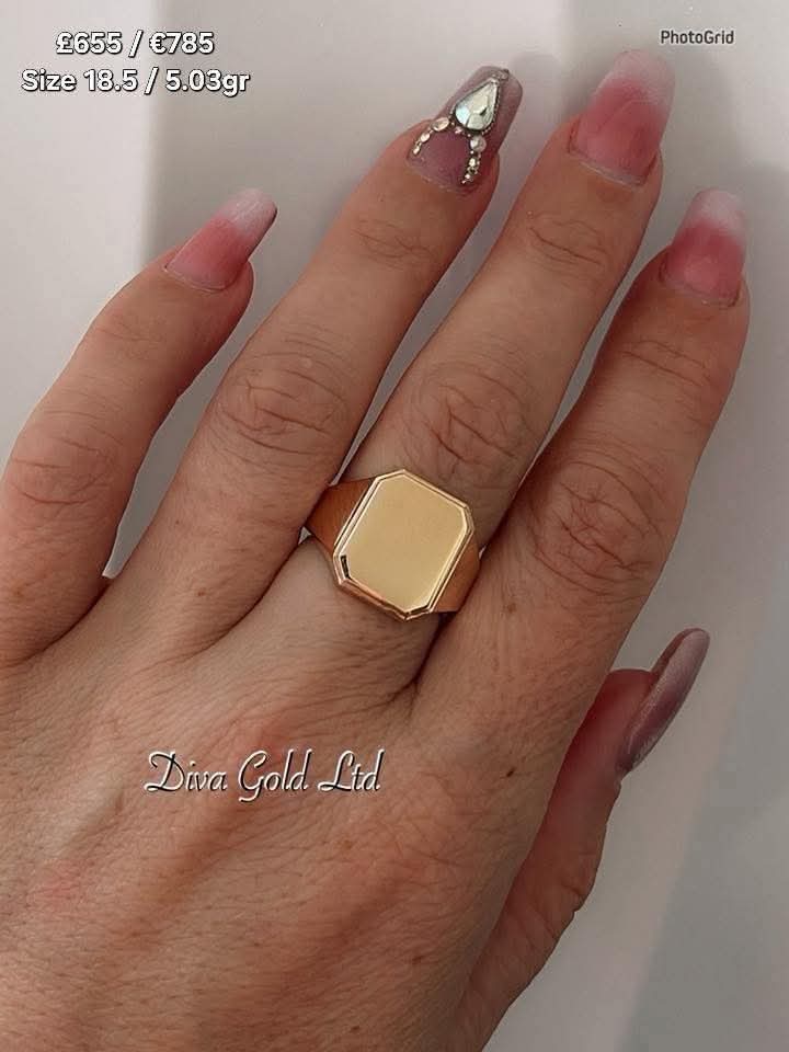 Men's gold 585 ring. Size 18.5