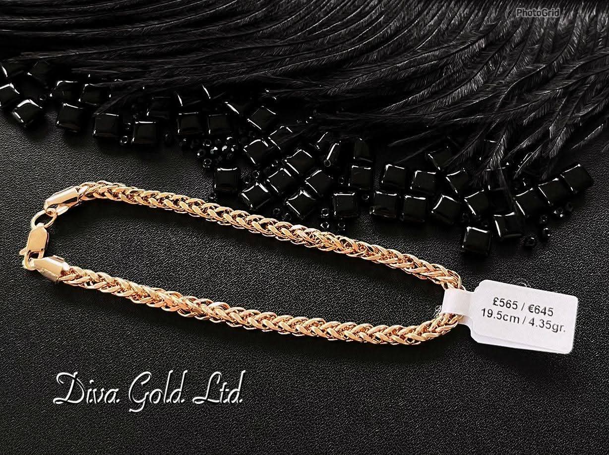 585 Gold bracelet. 19.5cm