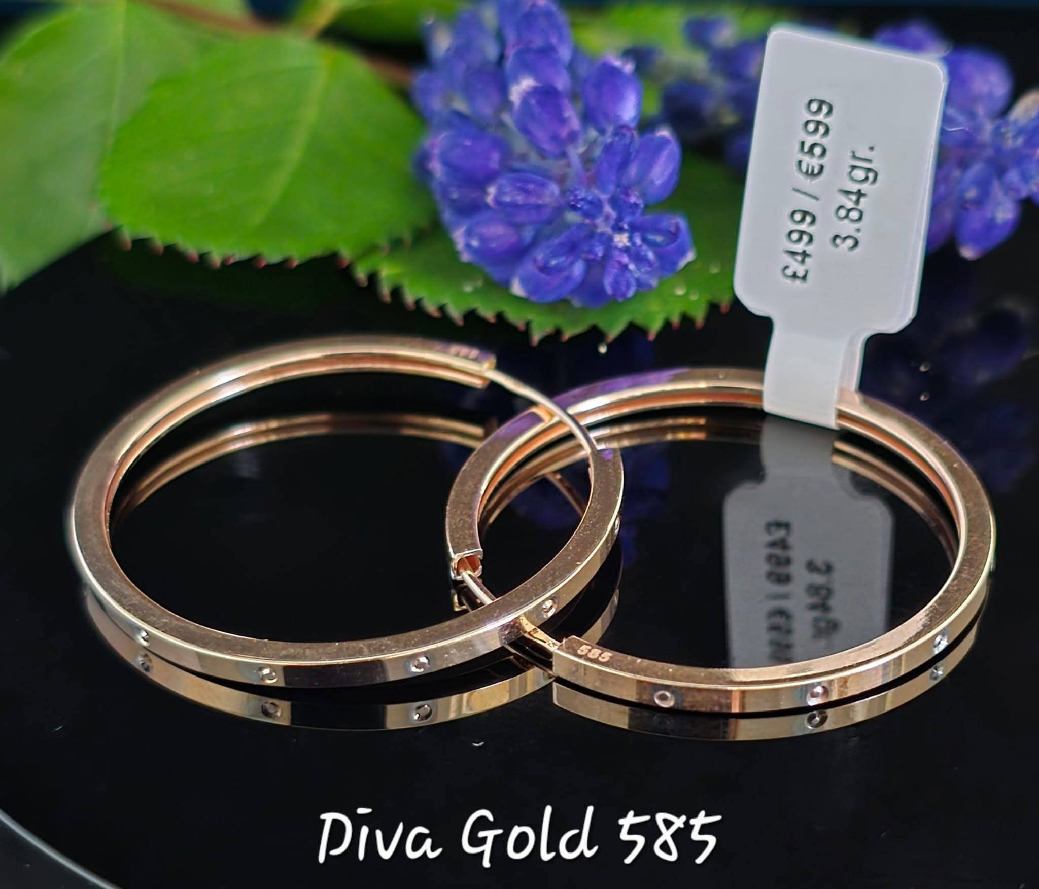 585 Gold hoop earrings. 3.3cm / 3.84gr