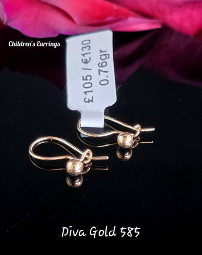 children's gold earrings. 0.76gr