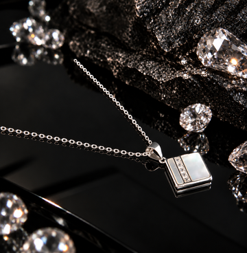925 Sterling Silver Square Necklace with Pendant