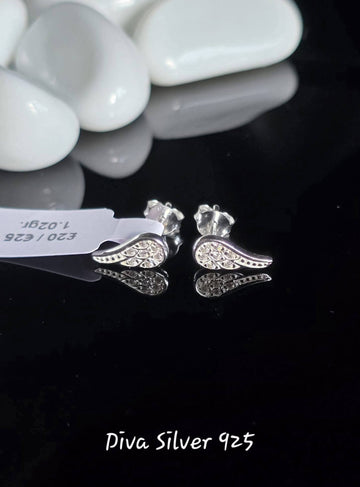Sterling Silver Wings Stud Earrings for Kids