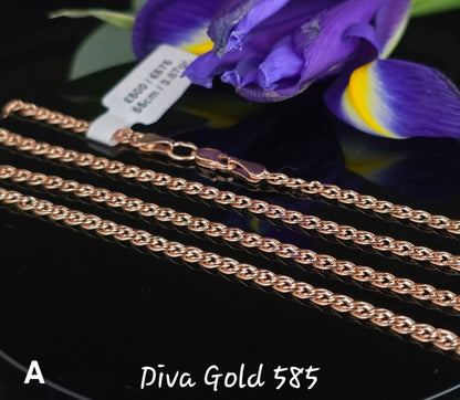 585 Gold chain. 55cm