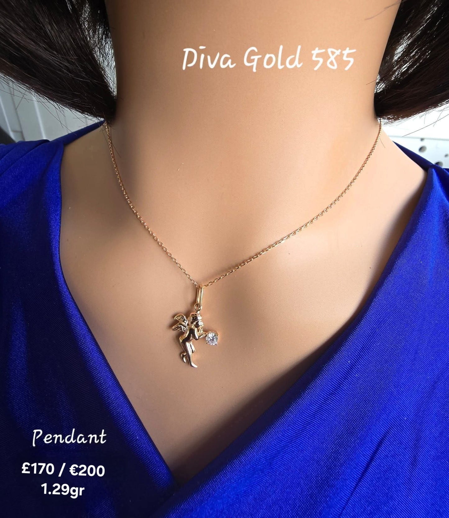 585 Gold Angel pendant. 1.29gr