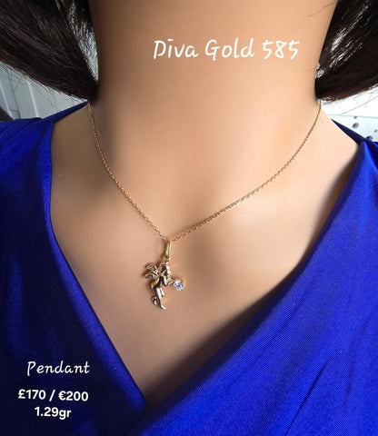 585 Gold Angel pendant. 1.29gr