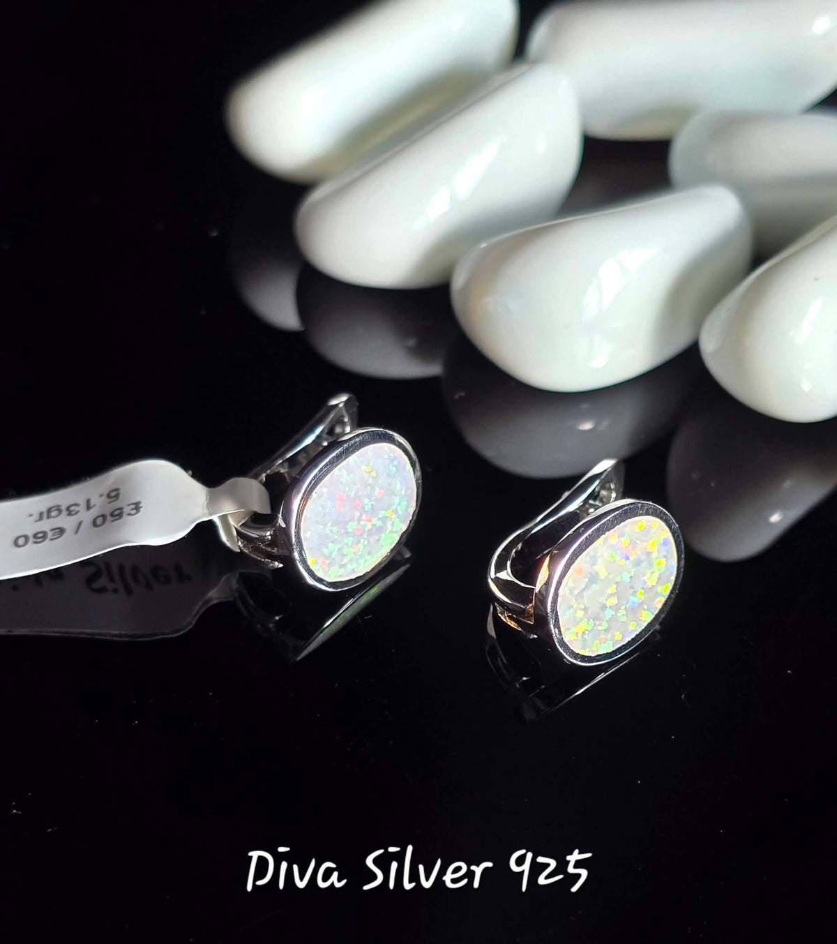 Sterling Silver Oval Beauty Women Earrings