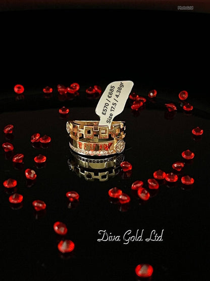 Gold women Ring.Size 17.5