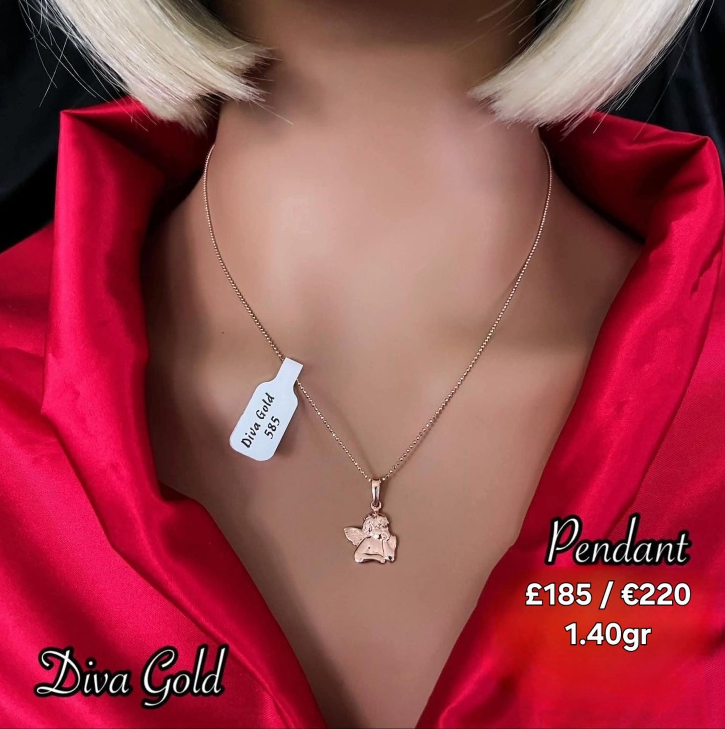 585 Gold angel pendant. 1.40gr