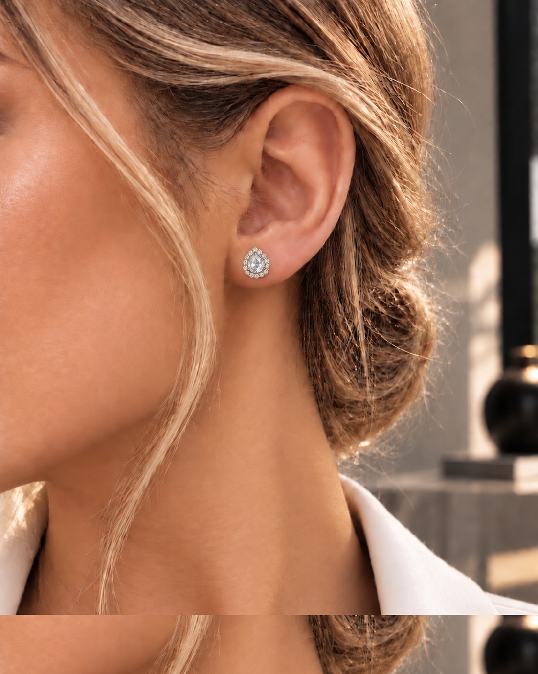 Sterling Silver Lovely Drop Women Stud Earrings