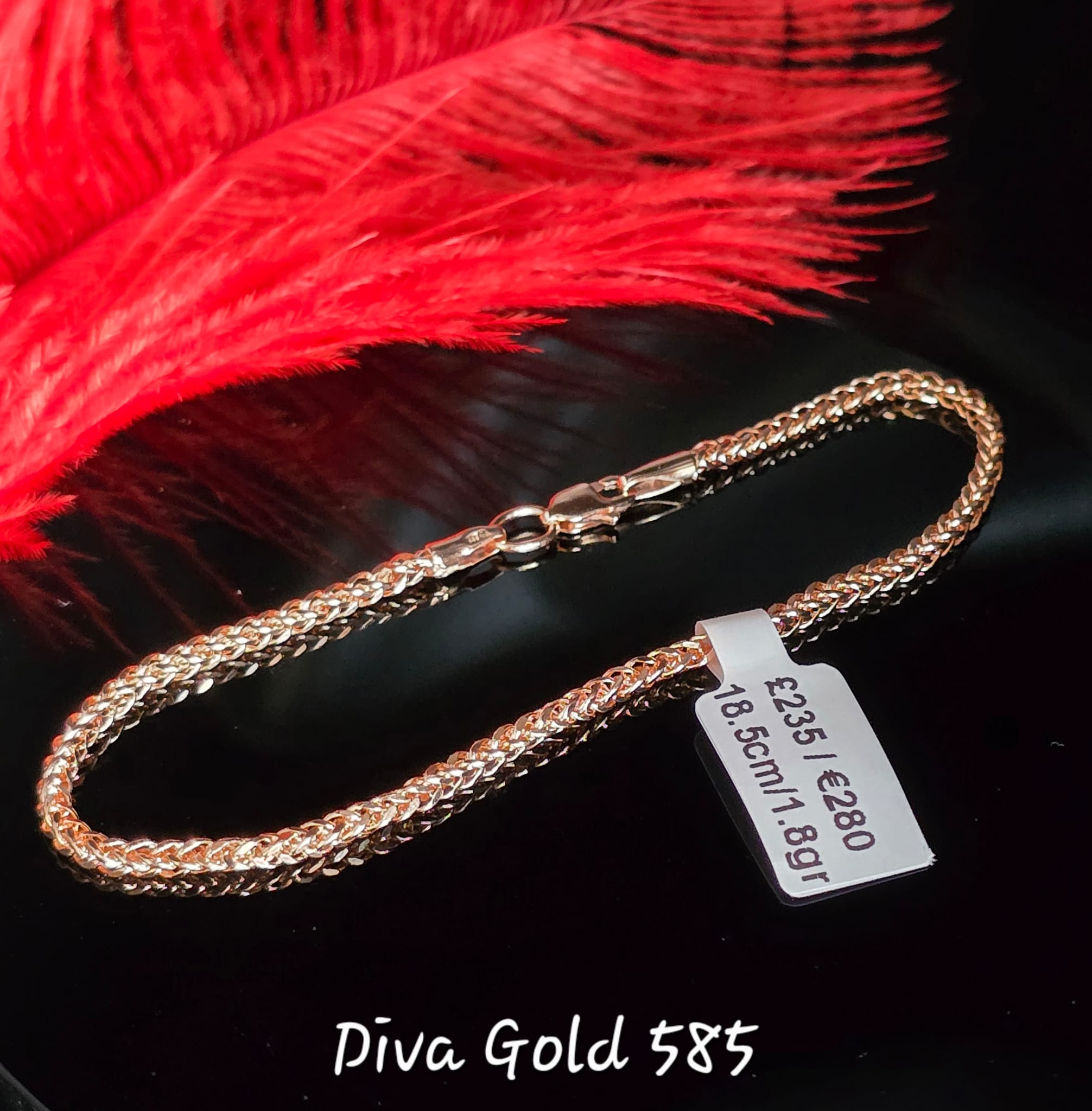 585 Gold 18.5cm bracelet 1.80gr