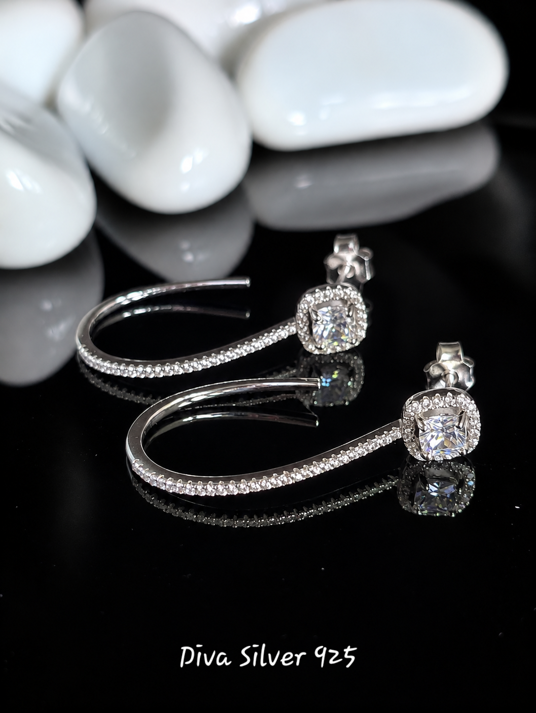 Sterling Silver Beauty Women Stud Earrings