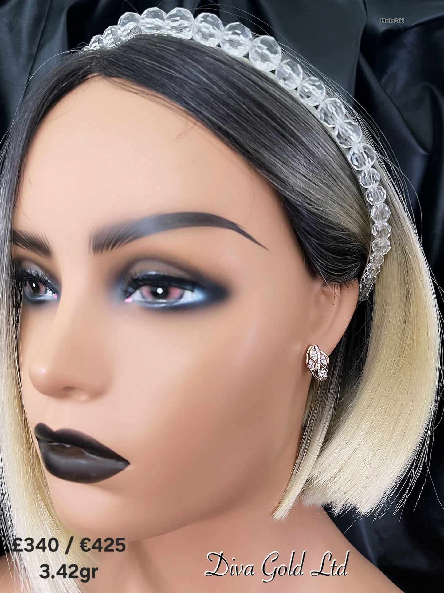 Gold 585 earrings with zircon stones