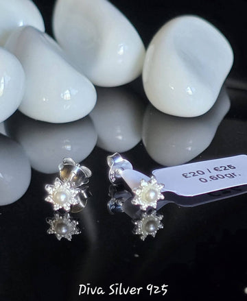 Sterling Silver Flower Stud Earrings
