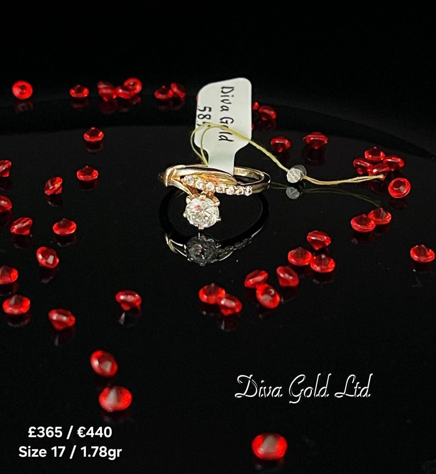 Gold women ring.Size 17