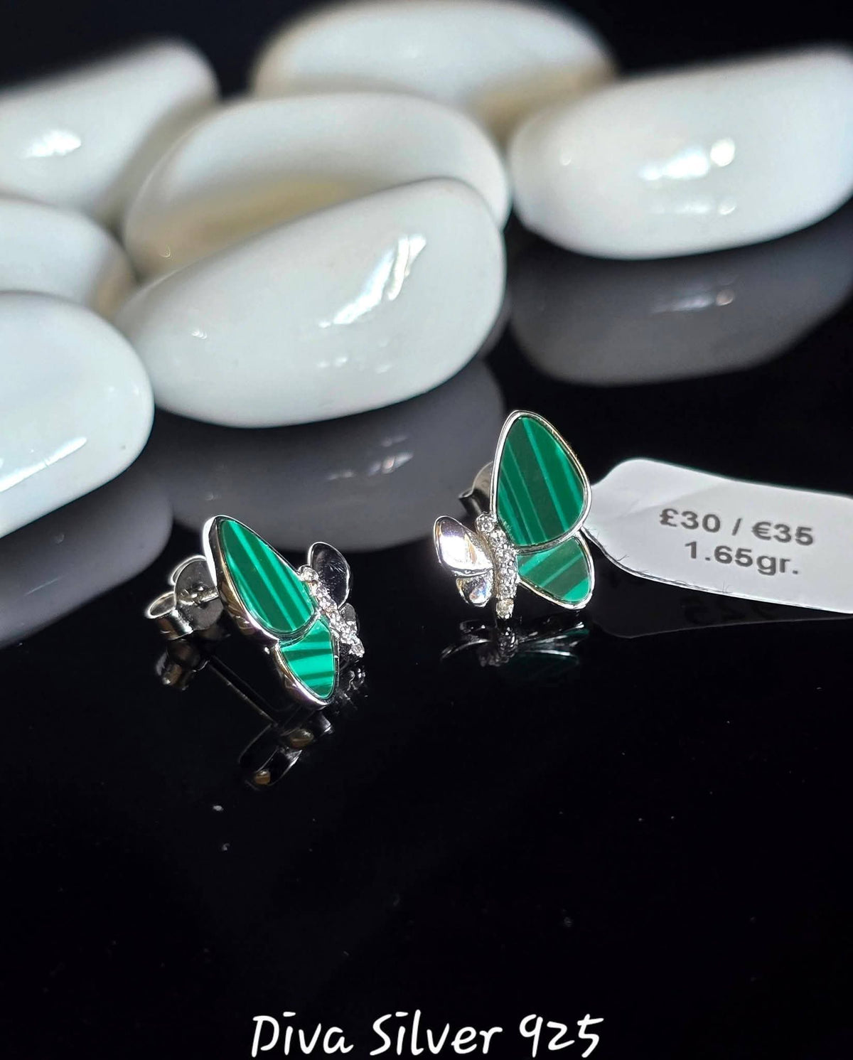 Sterling Silver Butterfly Women Stud Earrings