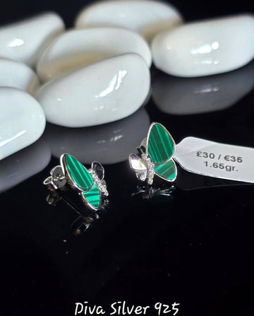 Sterling Silver Butterfly Women Stud Earrings