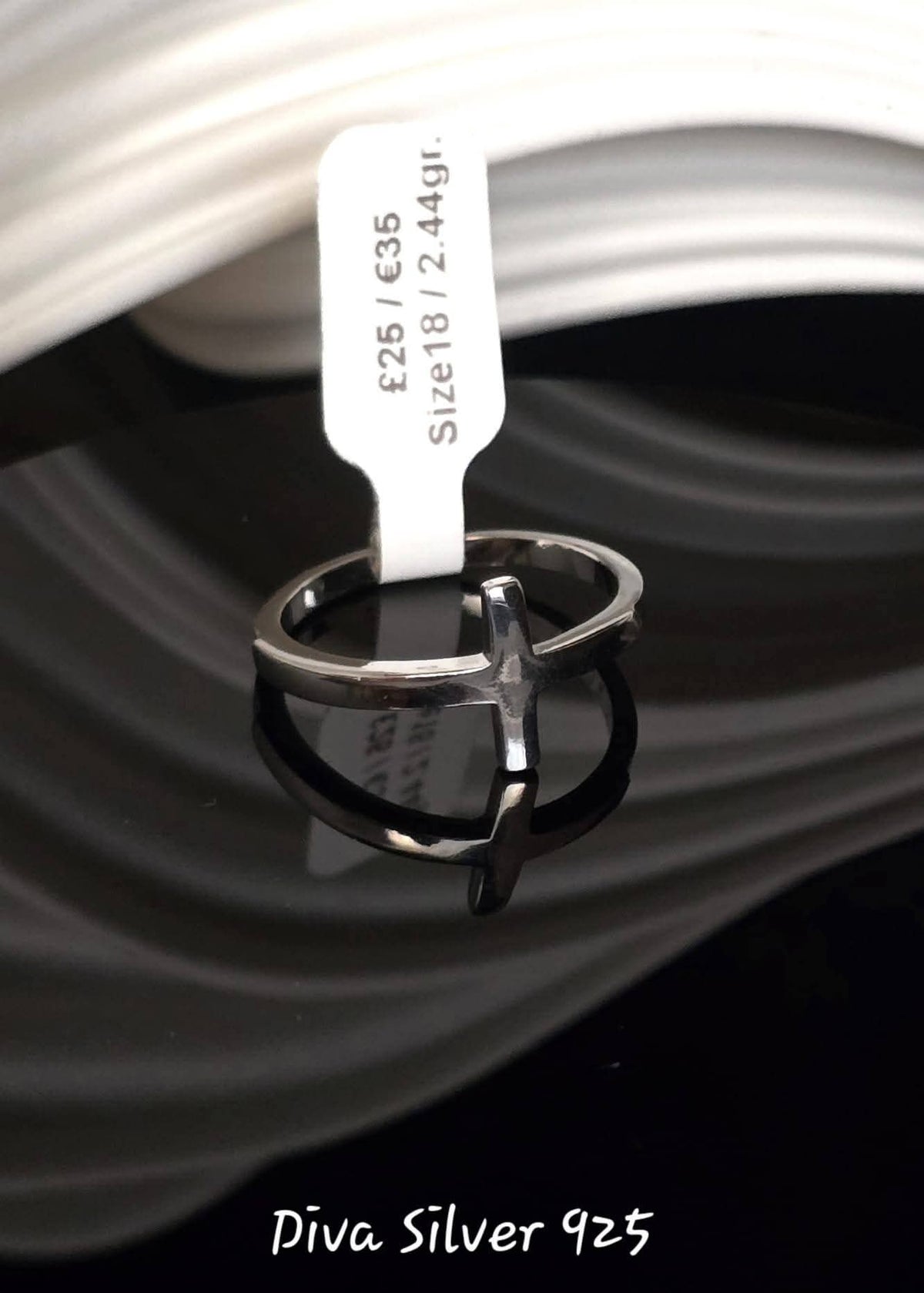 Sterling Silver Simple Cross Ring