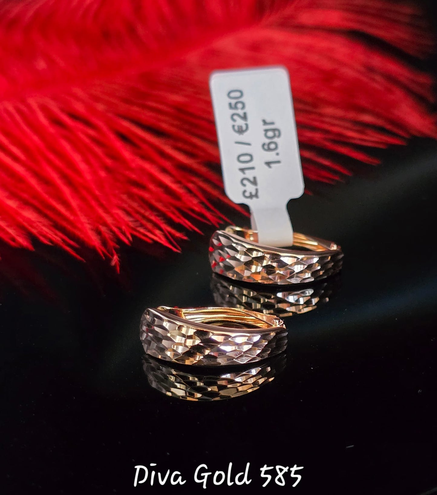 585 Gold earrings. 1.60gr