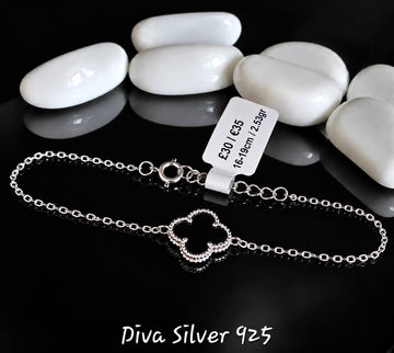 925 Sterling Shinning Black Clover Bracelet For Women