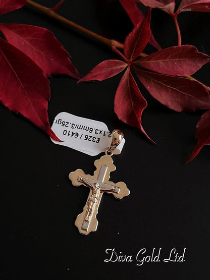 Gold 585 Jesus cross pendant