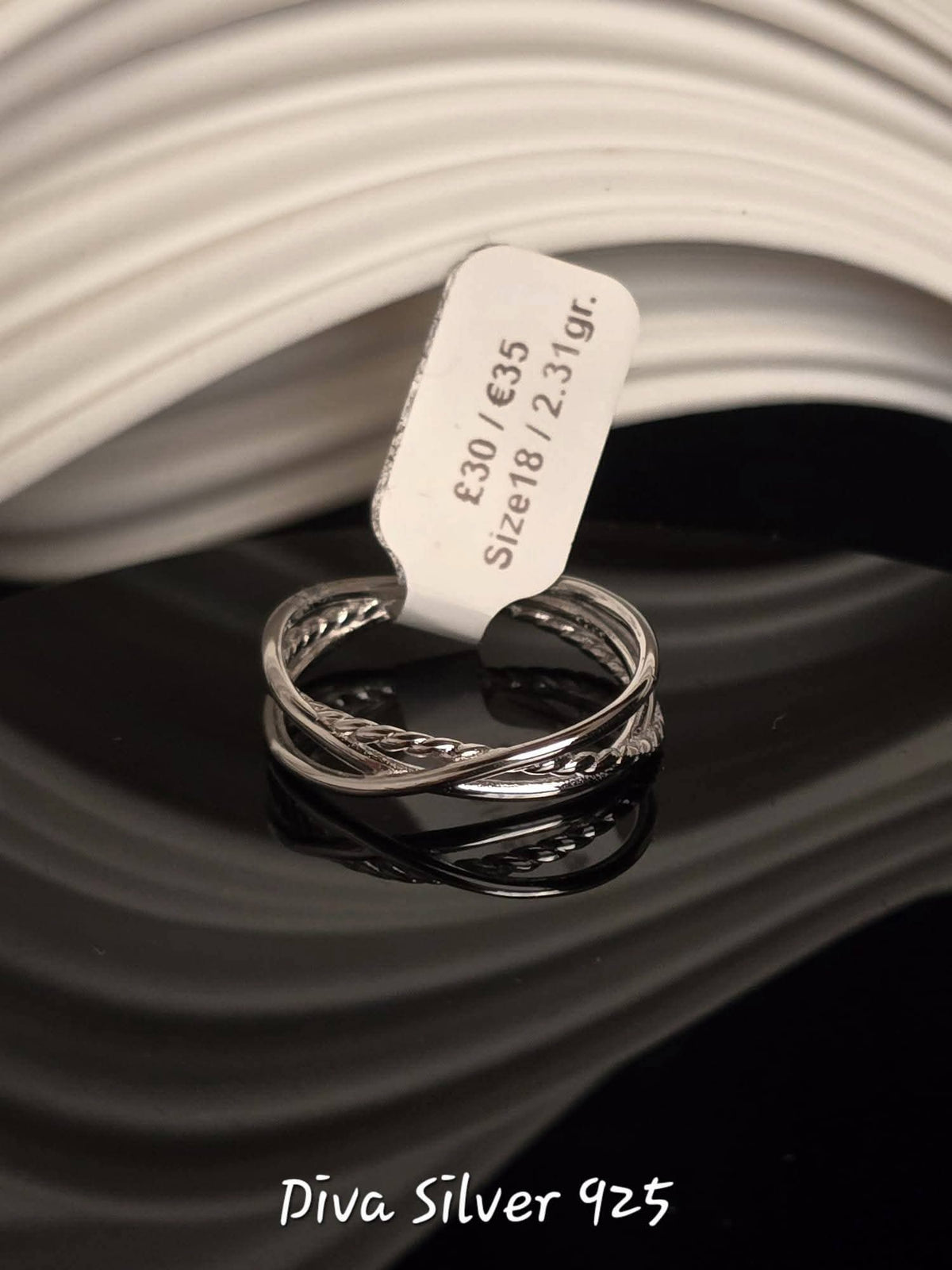 Sterling Silver Crossover Ring