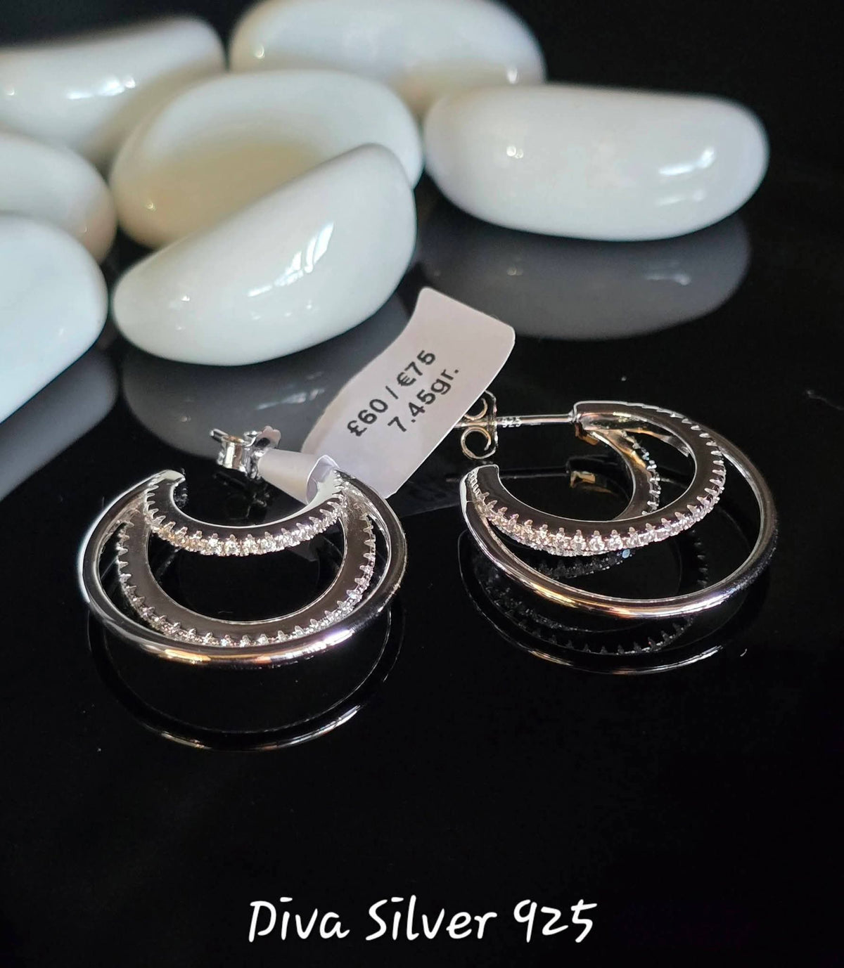 Sterling Silver Multilayer Hoop Women Stud Earrings
