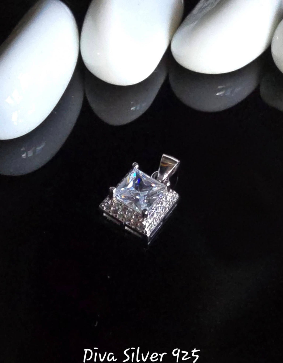 925 Sterling Square Cut Pendant