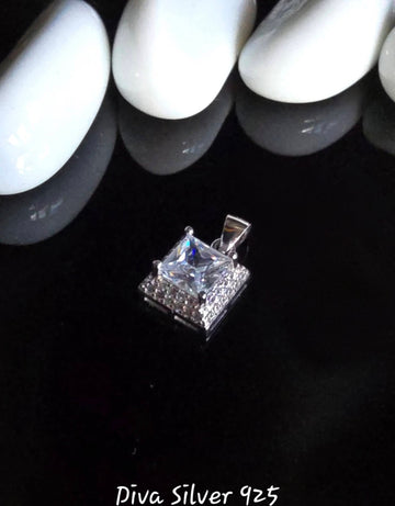 925 Sterling Square Cut Pendant