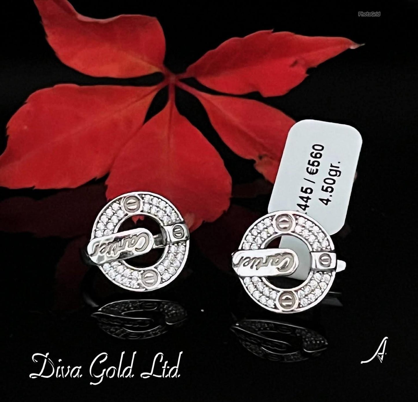 White Gold 585 earrings.