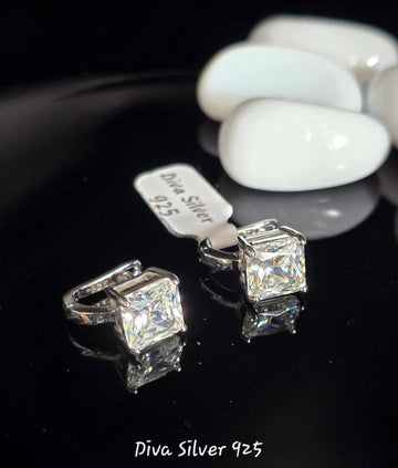 Sterling Silver Cubic Solid Women Earrings