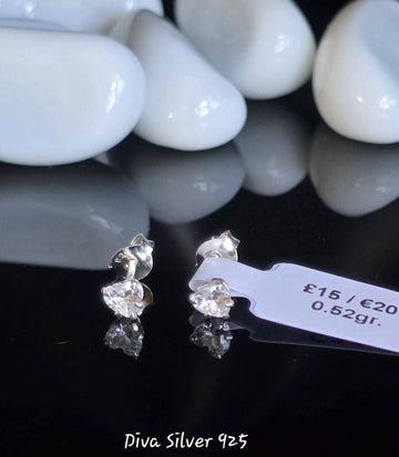 Sterling Silver Simple Women Stud Earrings