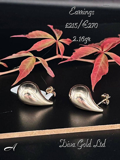 Gold 585 drops studs earrings