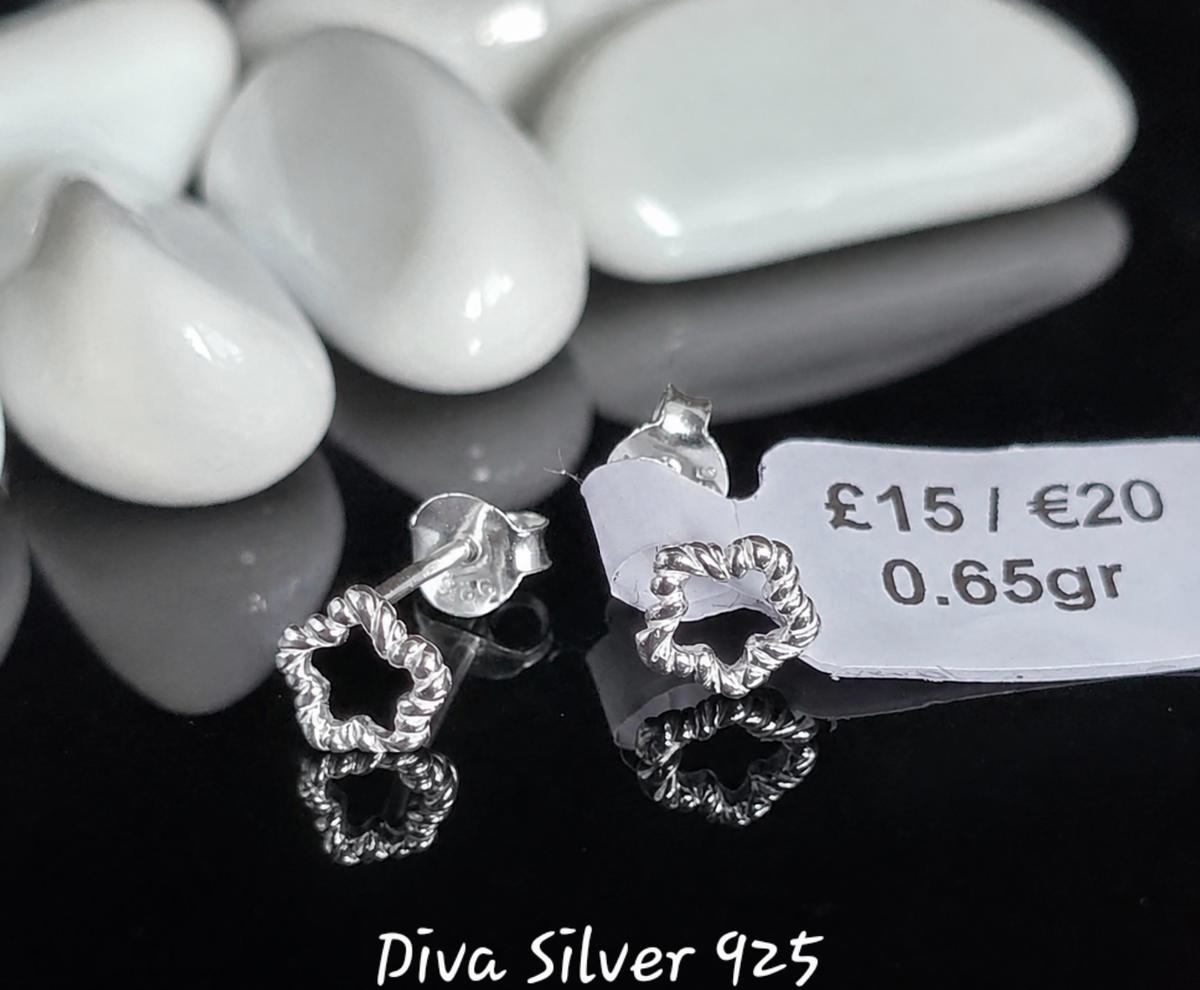 Sterling Silver Stars Stud Earrings