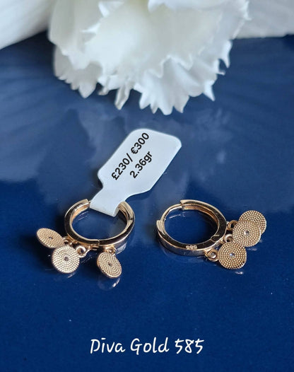 Kids gold 585 earrings.