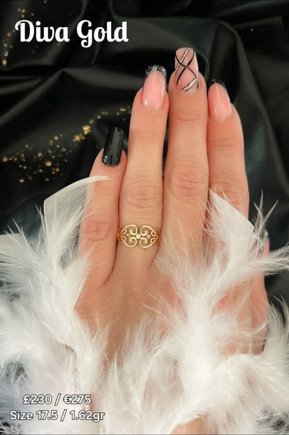 Gold women Ring.Size 17.5