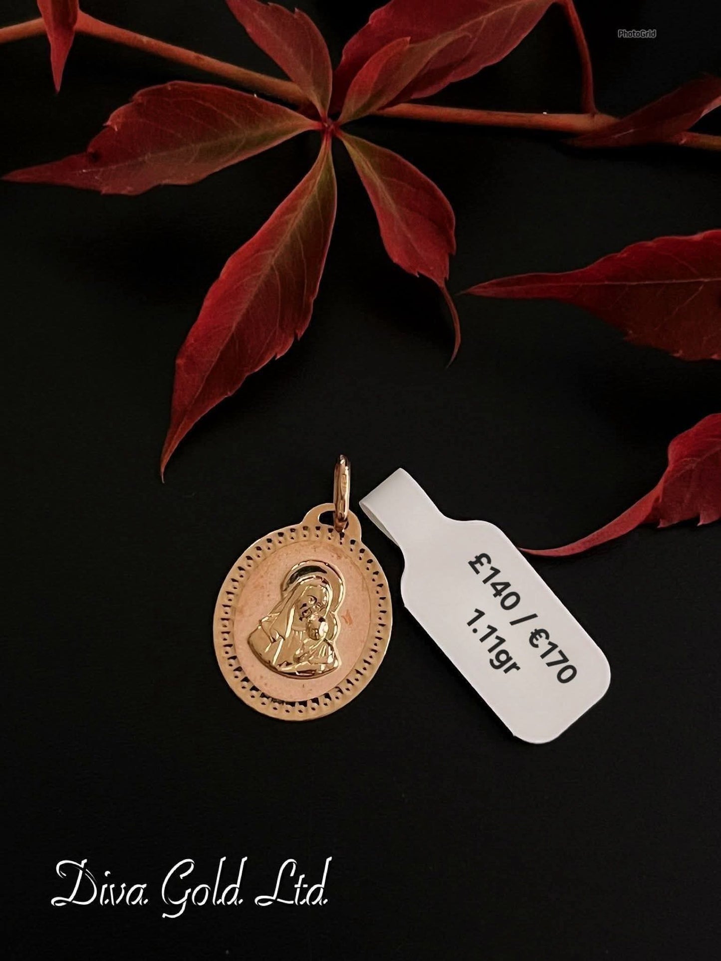 585 Gold medallion pendant. 1.11gr