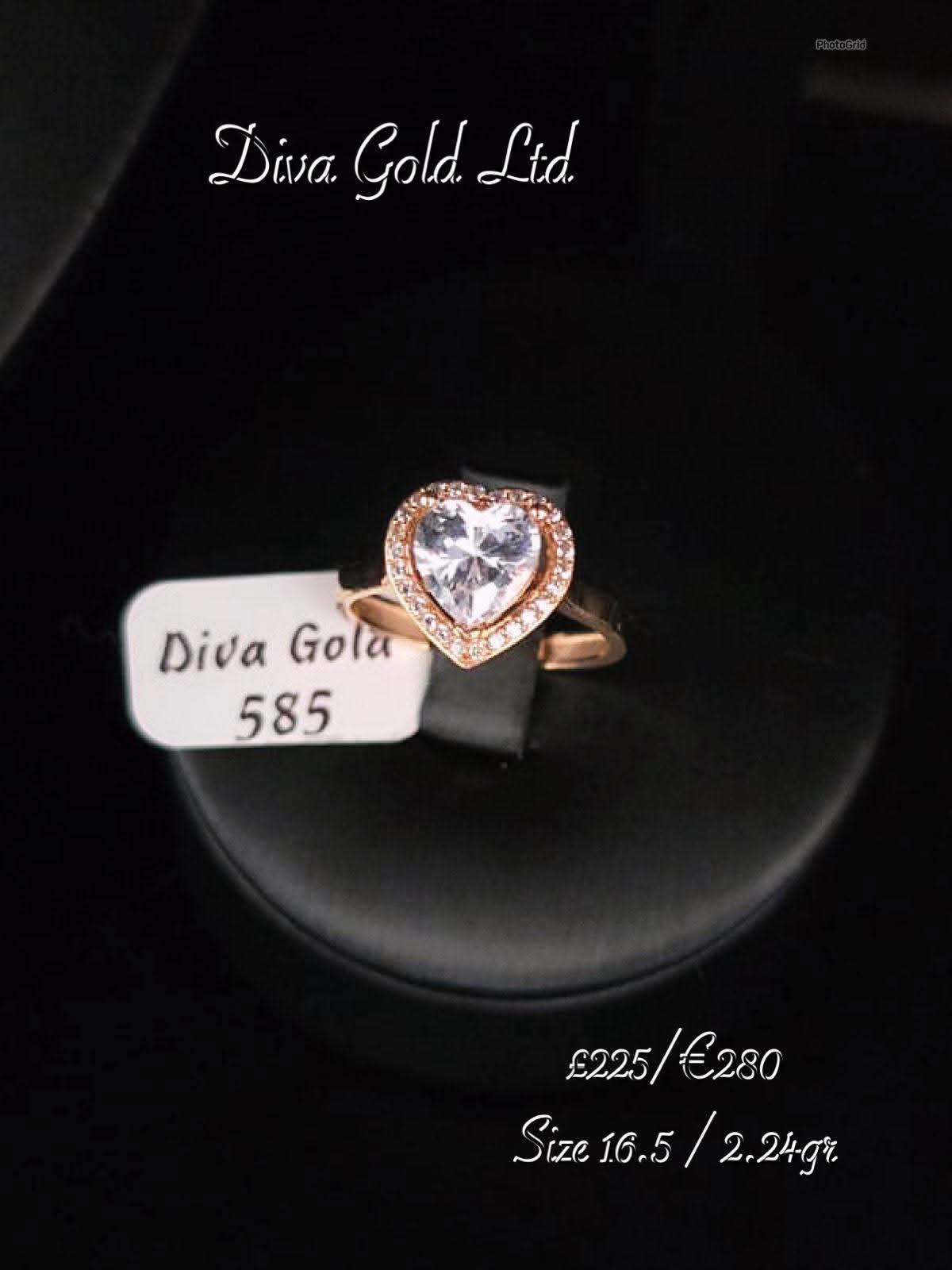 Gold heart ring. Size 16.5