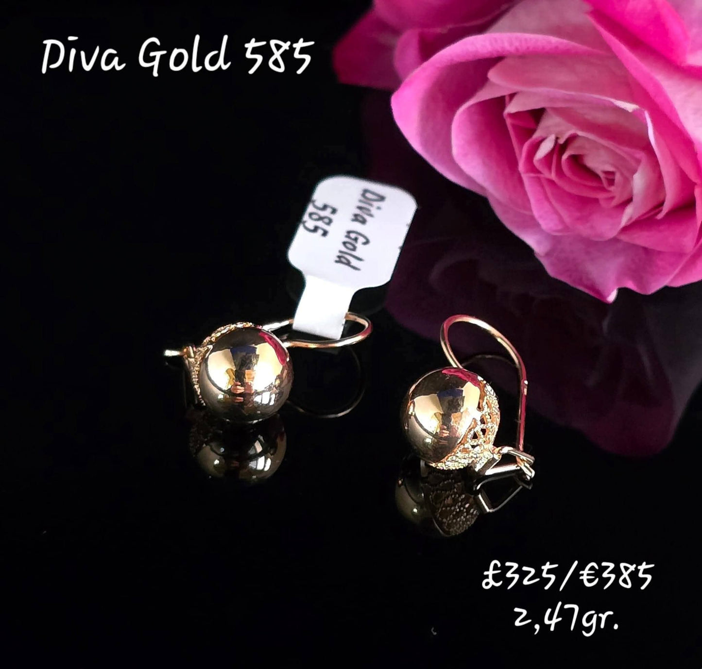 585 Gold earrings. 2.47gr