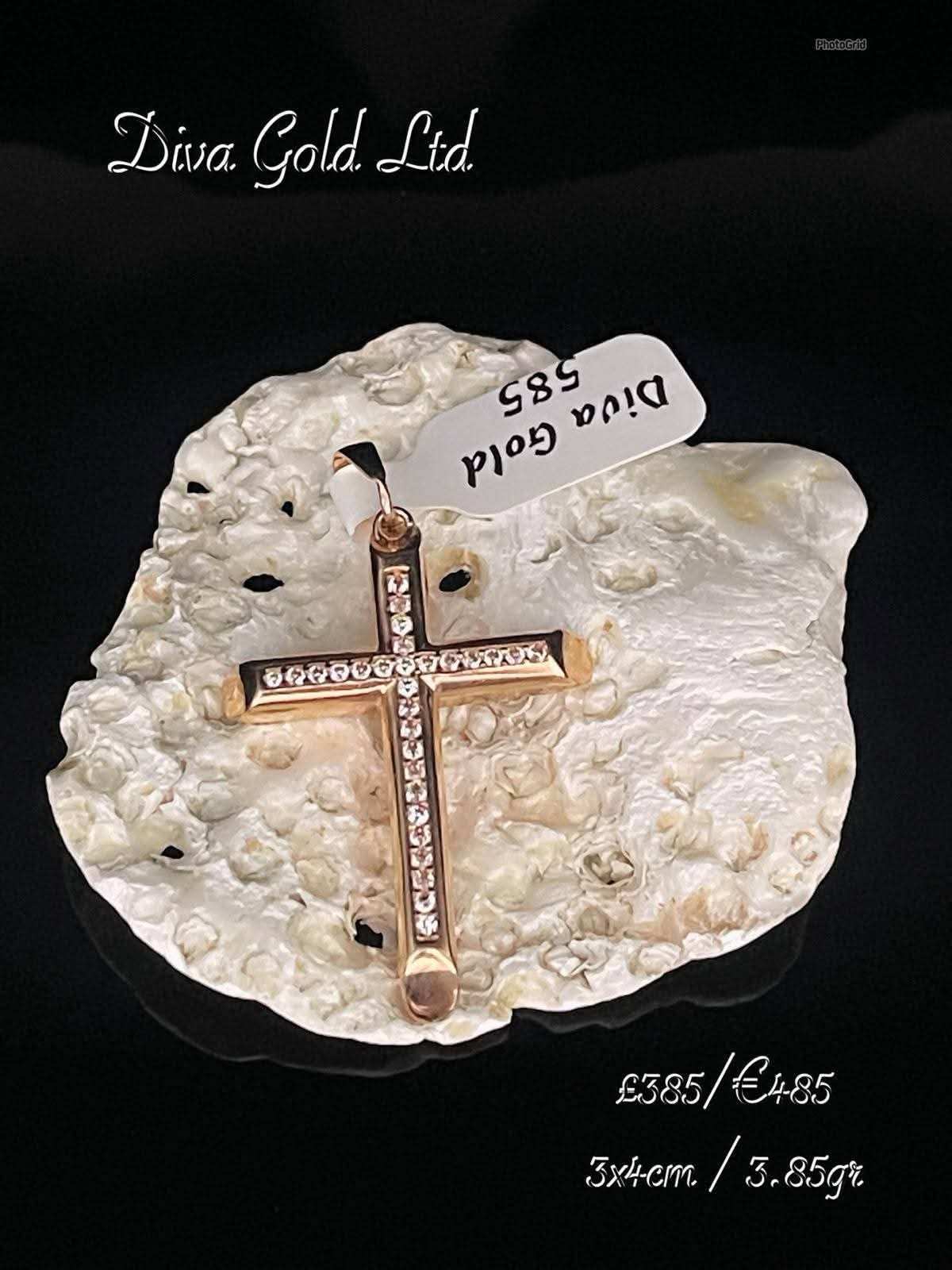 Gold 585 cross pendant