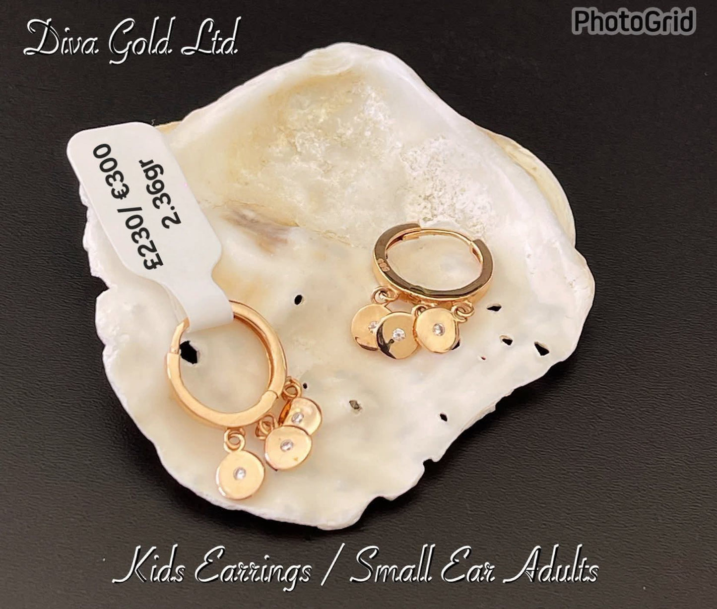 Kids gold 585 earrings.