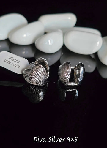 Sterling Silver Heart Women Earrings