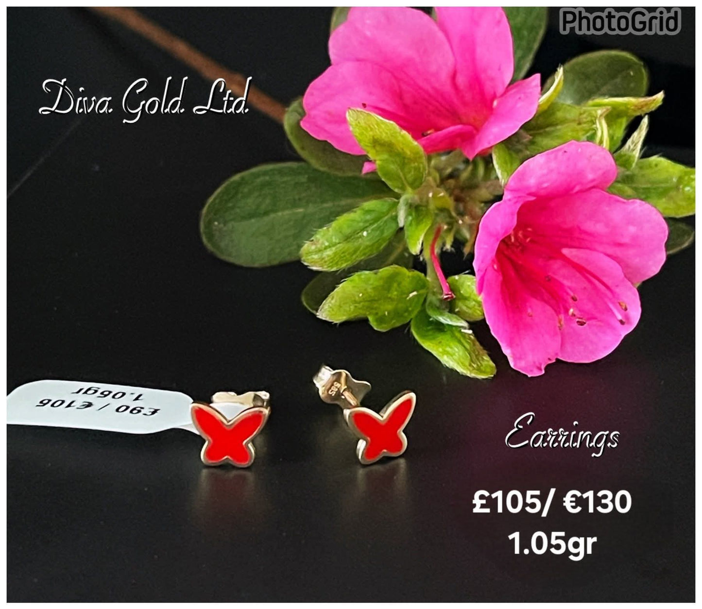 Gold 585 studs earrings.