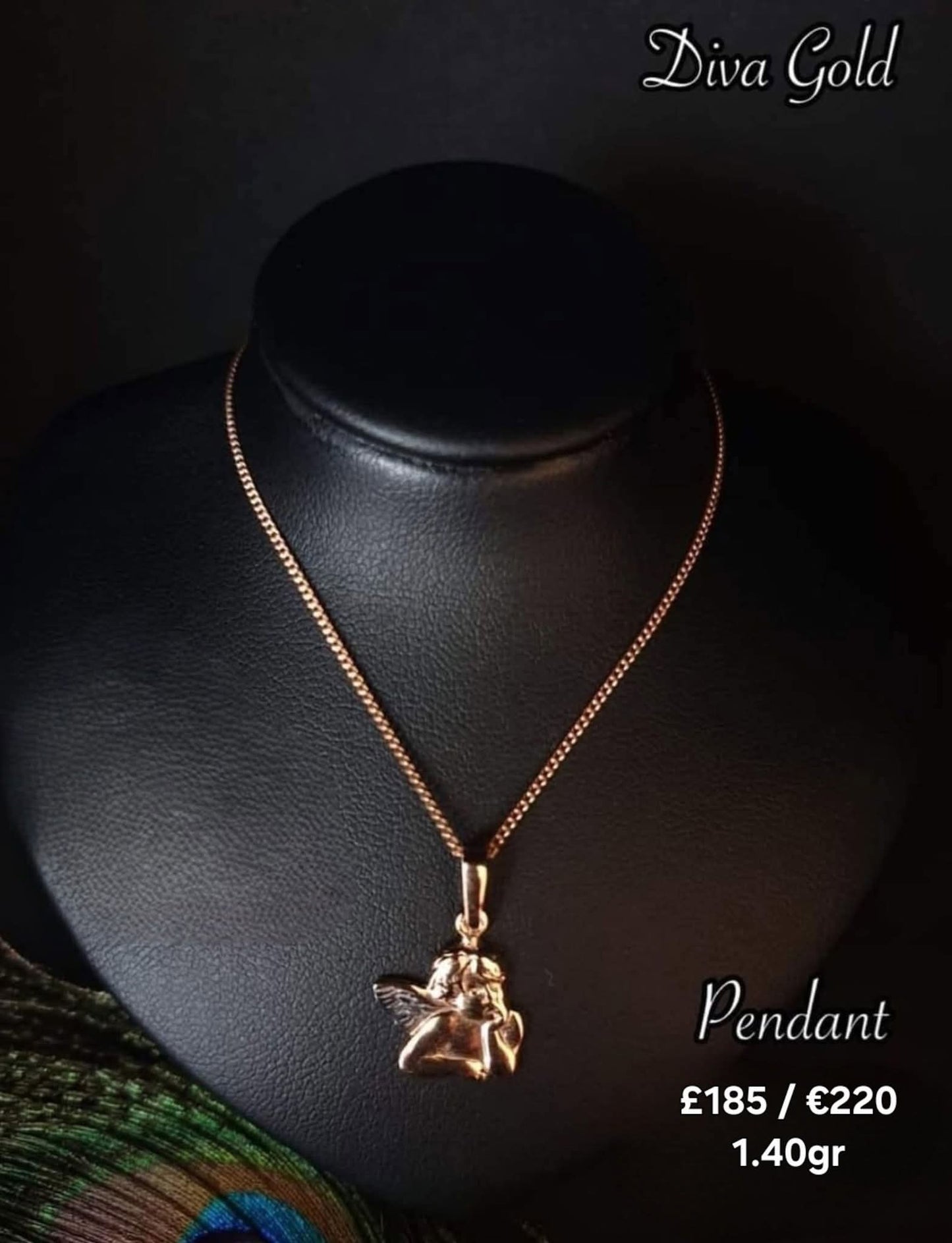 585 Gold angel pendant. 1.40gr
