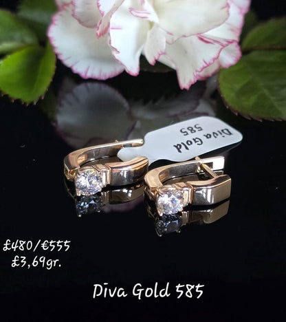 585 Gold earrings. 3.69gr