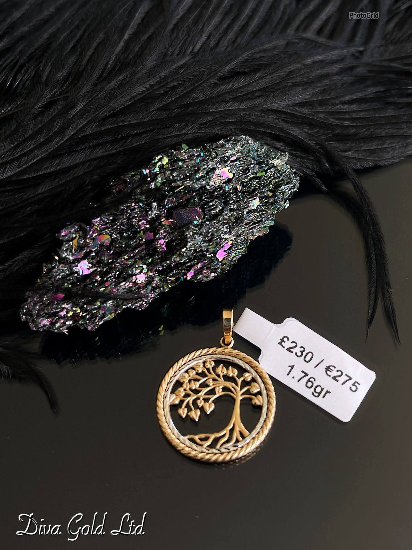 585 Gold tree pendant. 1.76gr
