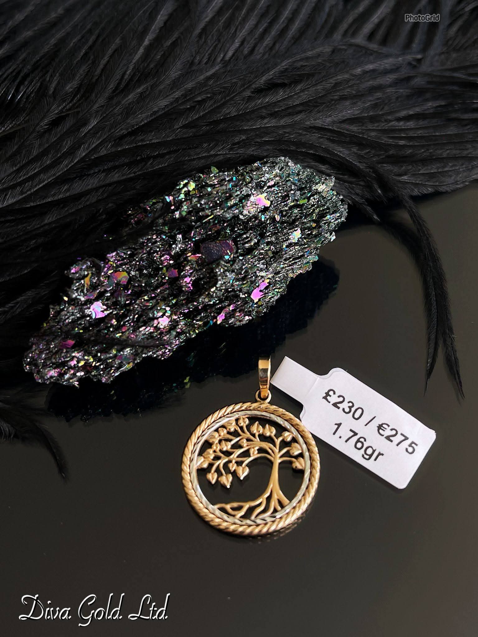 585 Gold tree pendant. 1.76gr