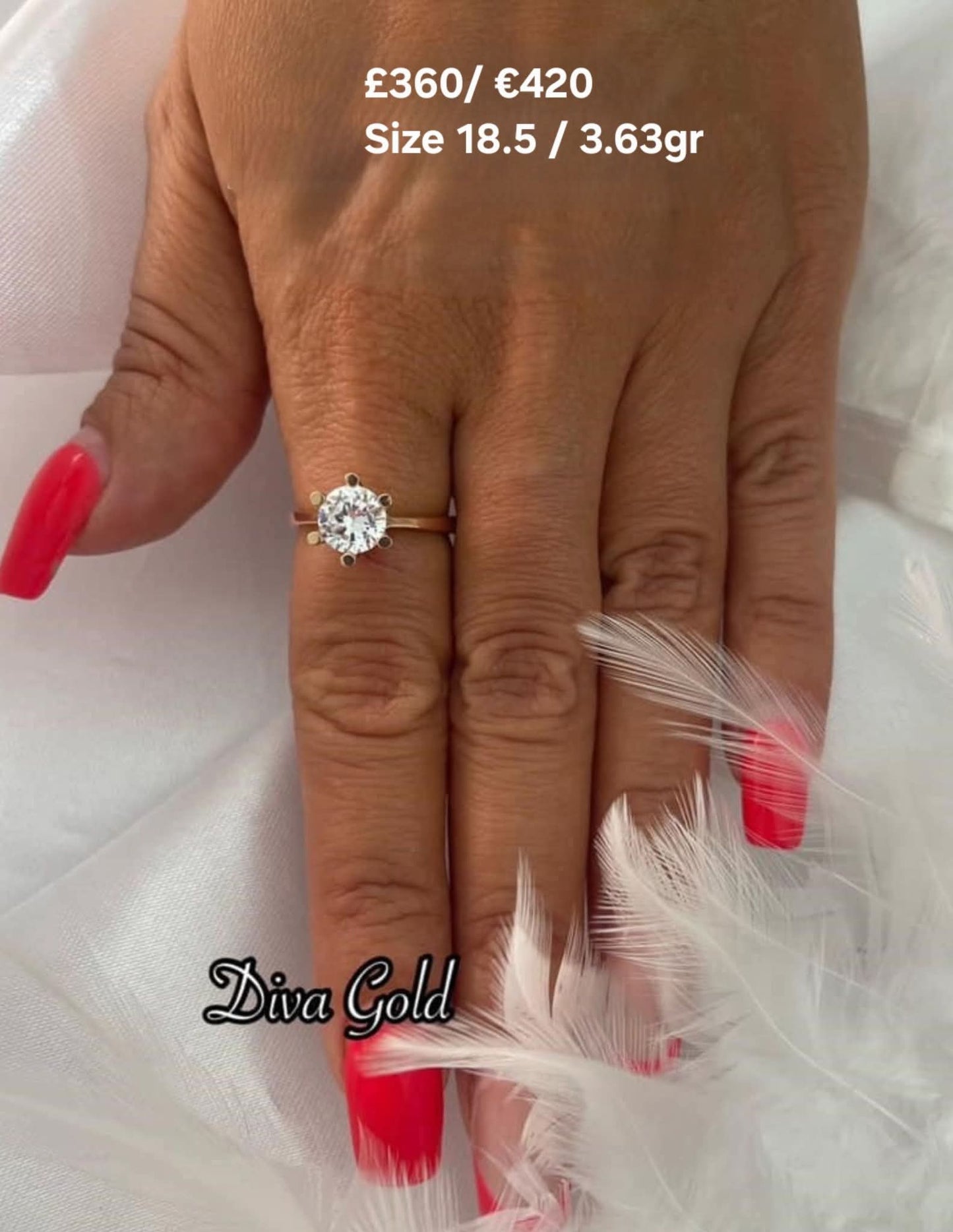 Gold ring. Size 18.5