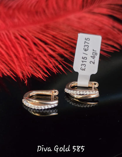 585 Gold earrings. 2.40gr