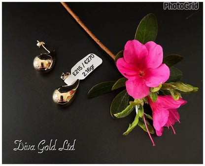 Gold 585 drops studs earrings